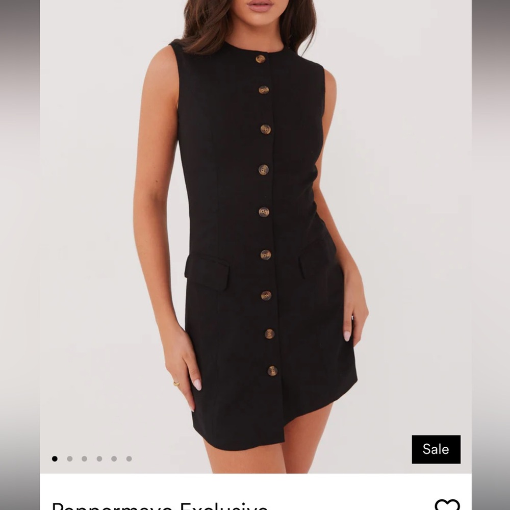 Peppermayo Exclusive - Castello Fiore Linen Mini Dress - Black
